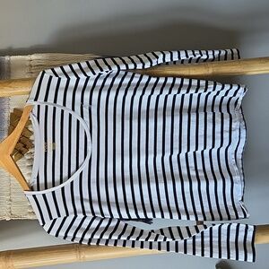 Polo Ralph Lauren Fitted White and Black Long Sleeve Tee